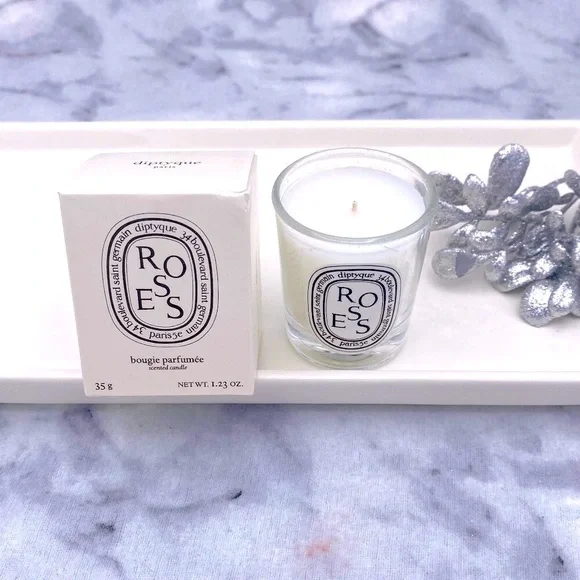 Diptyque Roses Scented Candle,Rose Floral Fresh,Travel Size 35g,1.23oz-BOXED-NEW - Picture 2 of 13